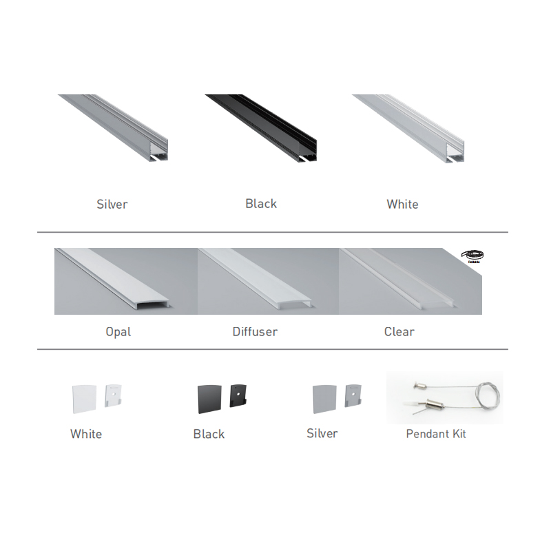 Suspended Light LED Diffuser Channel For 20mm Double Row LED Light Strips Suspended Light LED Diffuser Channel For 20mm Double Row LED Light Strips